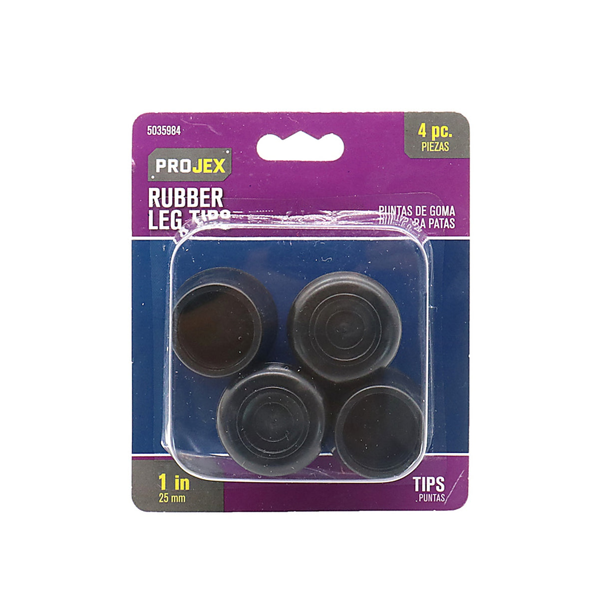 Projex - P0049 - Rubber Leg Tip Black Round 1 In. W 4 Pack
