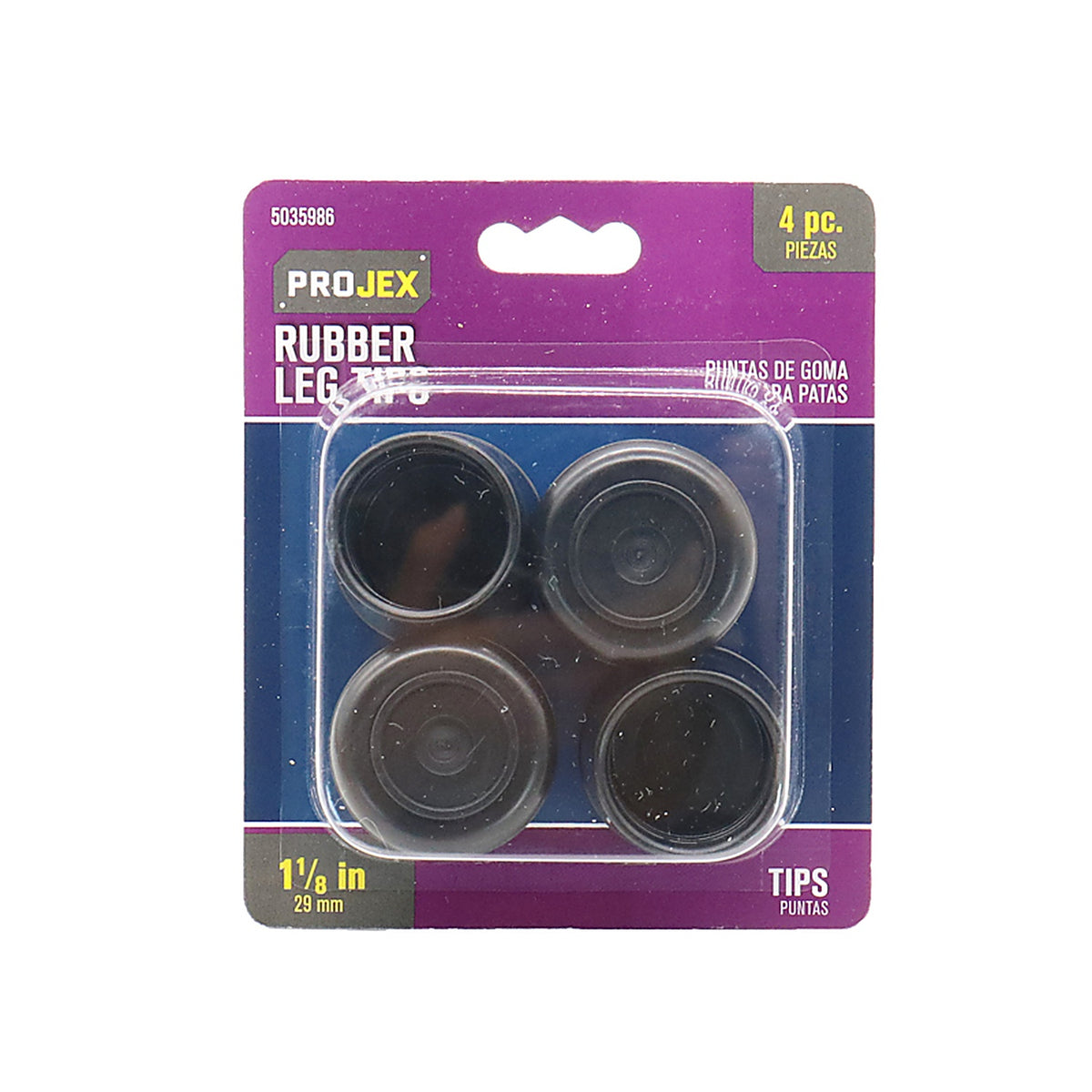 Projex - P0050 - Rubber Leg Tip Black Round 1-1/8 In. W 4 Pack