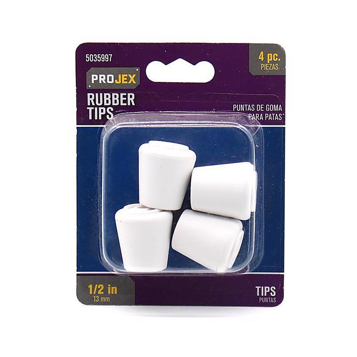 Projex - P0061 - Rubber Leg Tip White Round 1/2 In. W 4 Pack