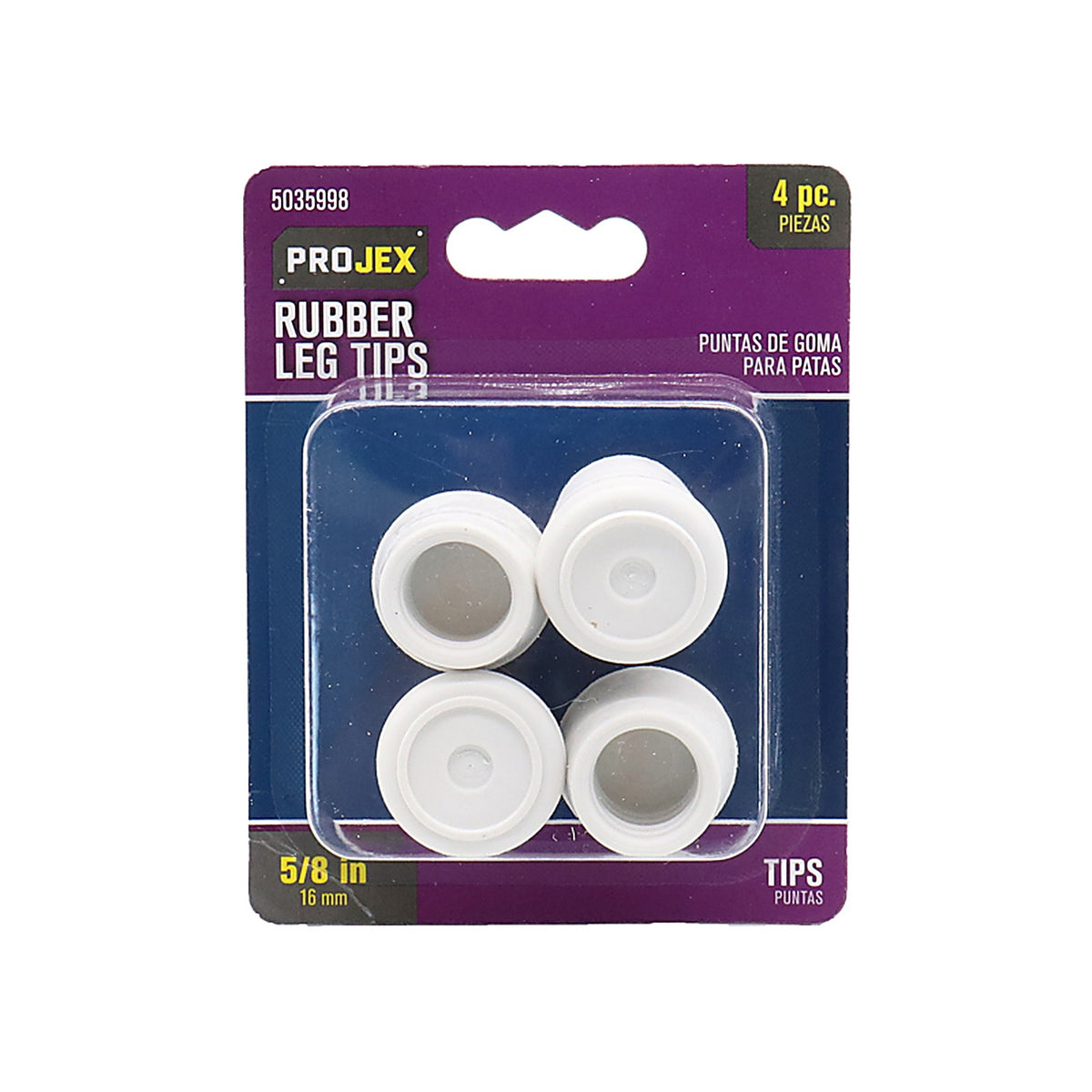 Projex - P0051 - Rubber Leg Tip Off-White Round 5/8 In. W 4 Pack