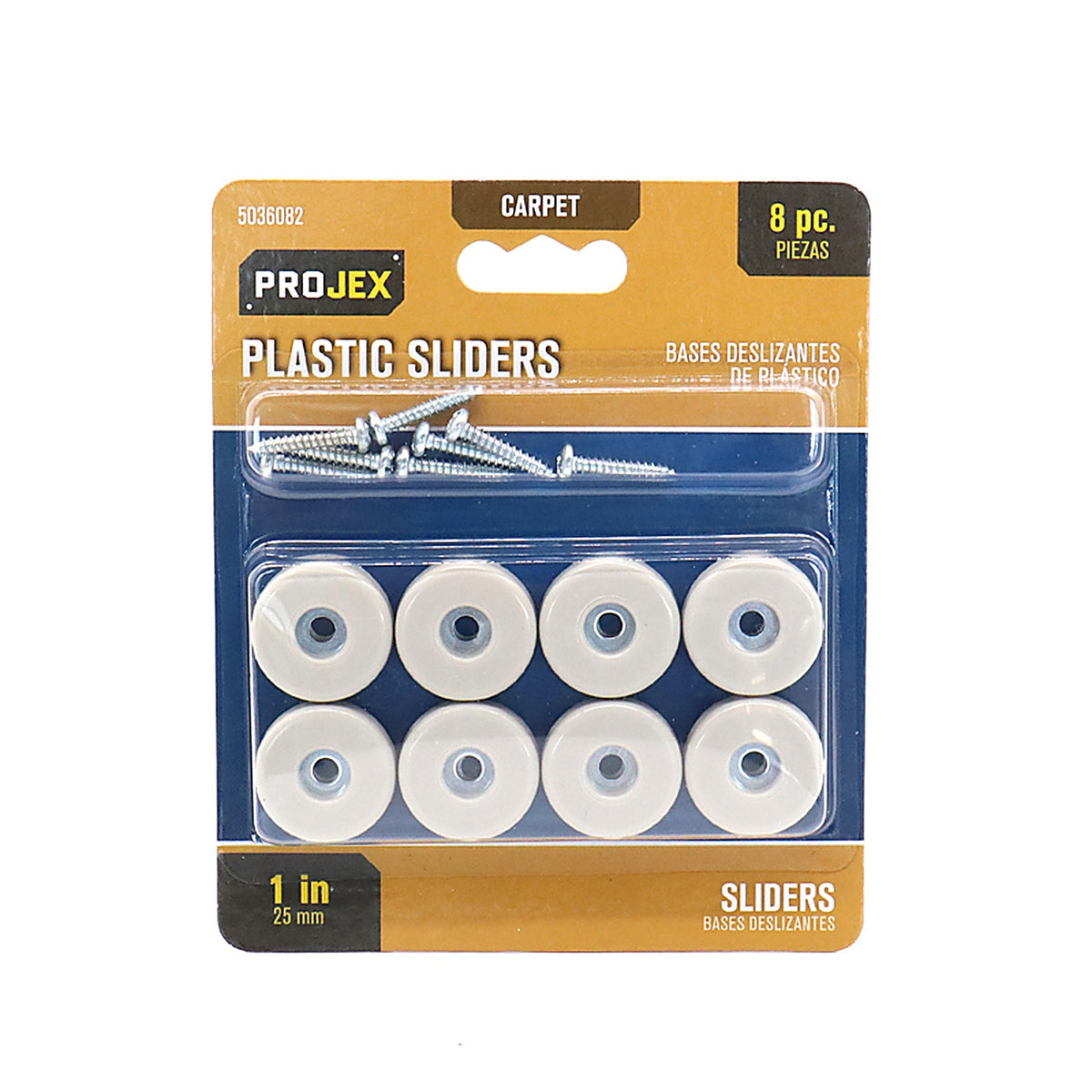 Projex P0031 White 1 in. Screw-On Plastic Heavy Duty Glide 8 pk