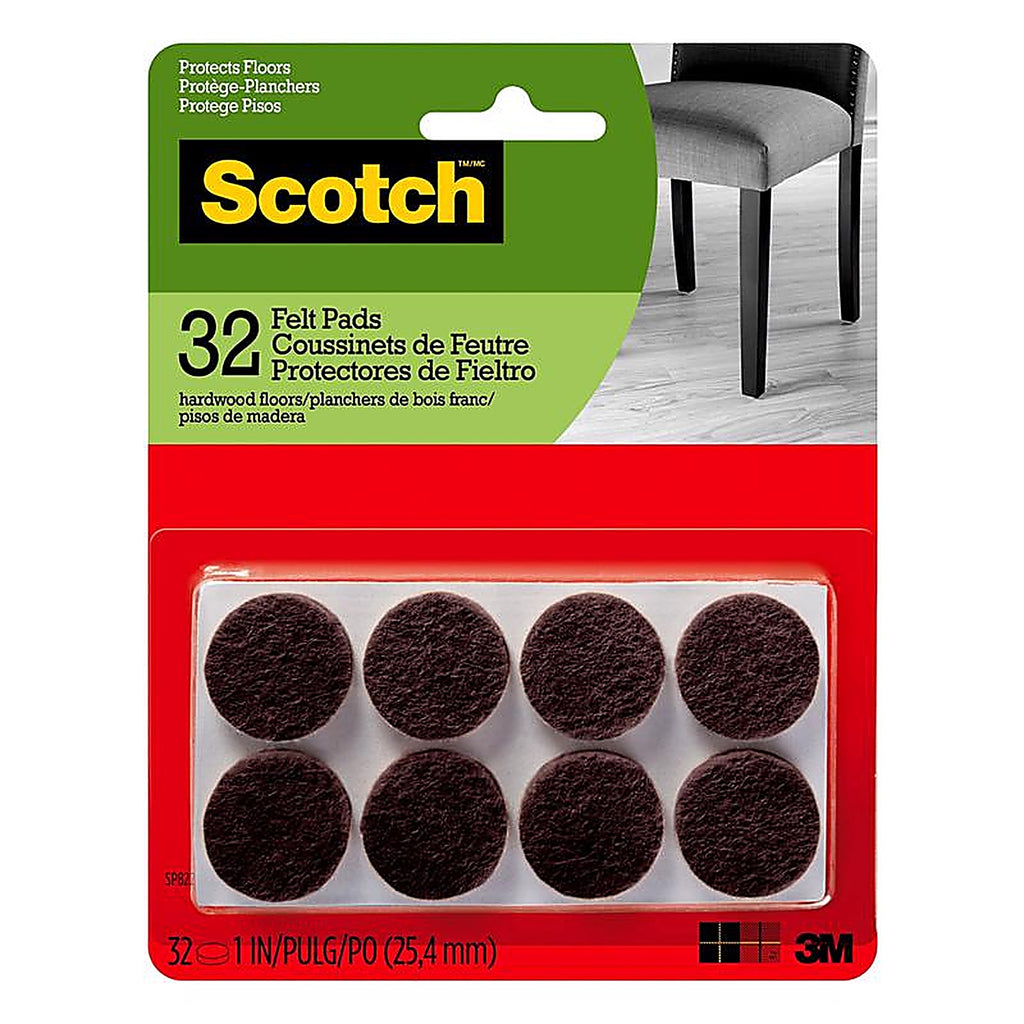3M SP822-NA Scotch Felt Self Adhesive Protective Pad Brown Round 1 pk