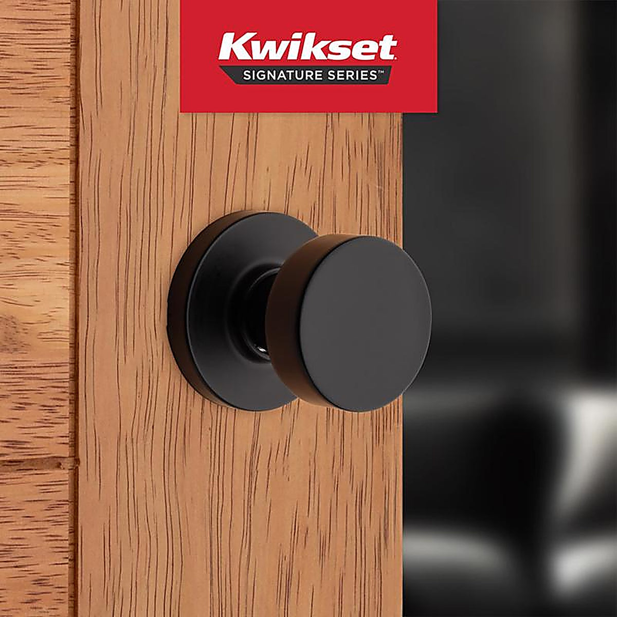 Kwikset - 97200-887 - Signature Series Pismo Matte Black Knob Right or Left Handed