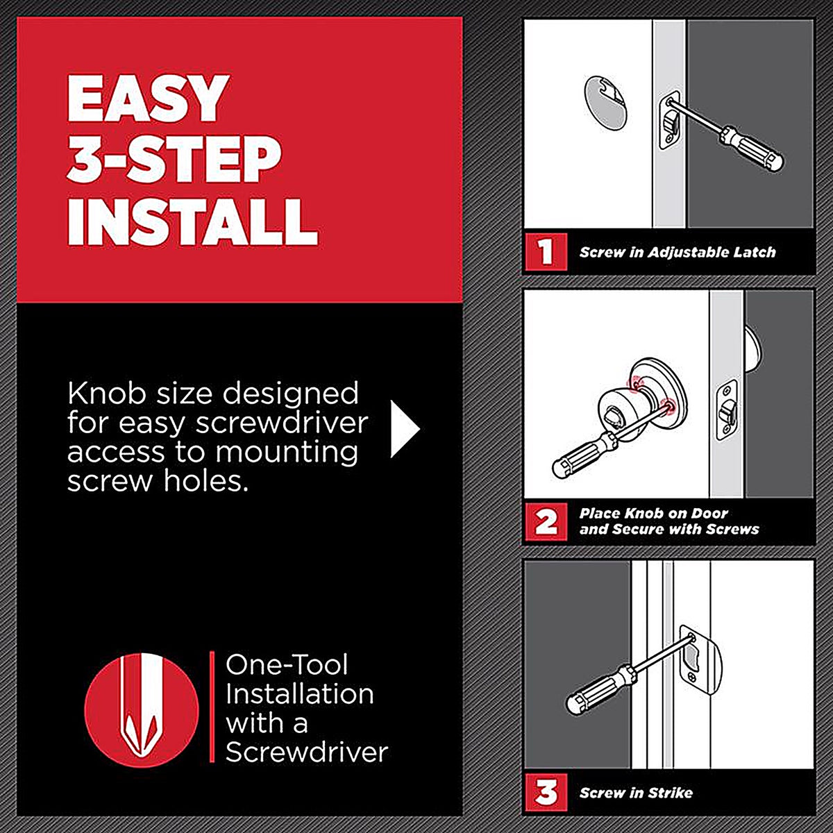 Kwikset - 97200-887 - Signature Series Pismo Matte Black Knob Right or Left Handed