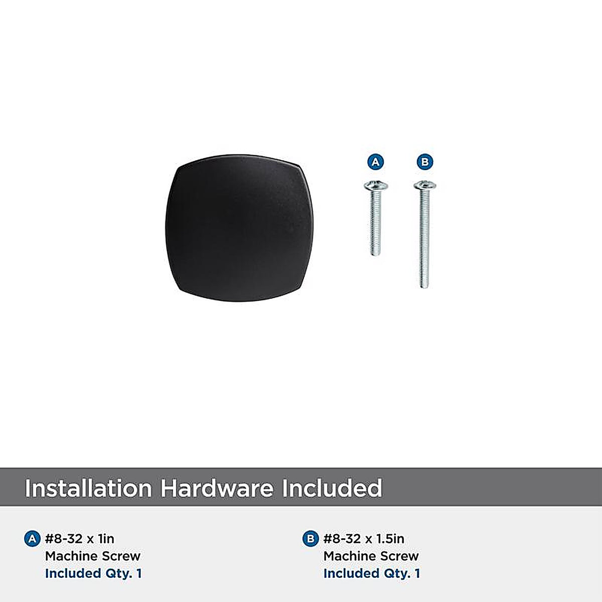 Amerock - BP11287FB - Stature Allison Square Cabinet Knob 1-1/4 In. D 1-1/4 In. Matte 1 Pack