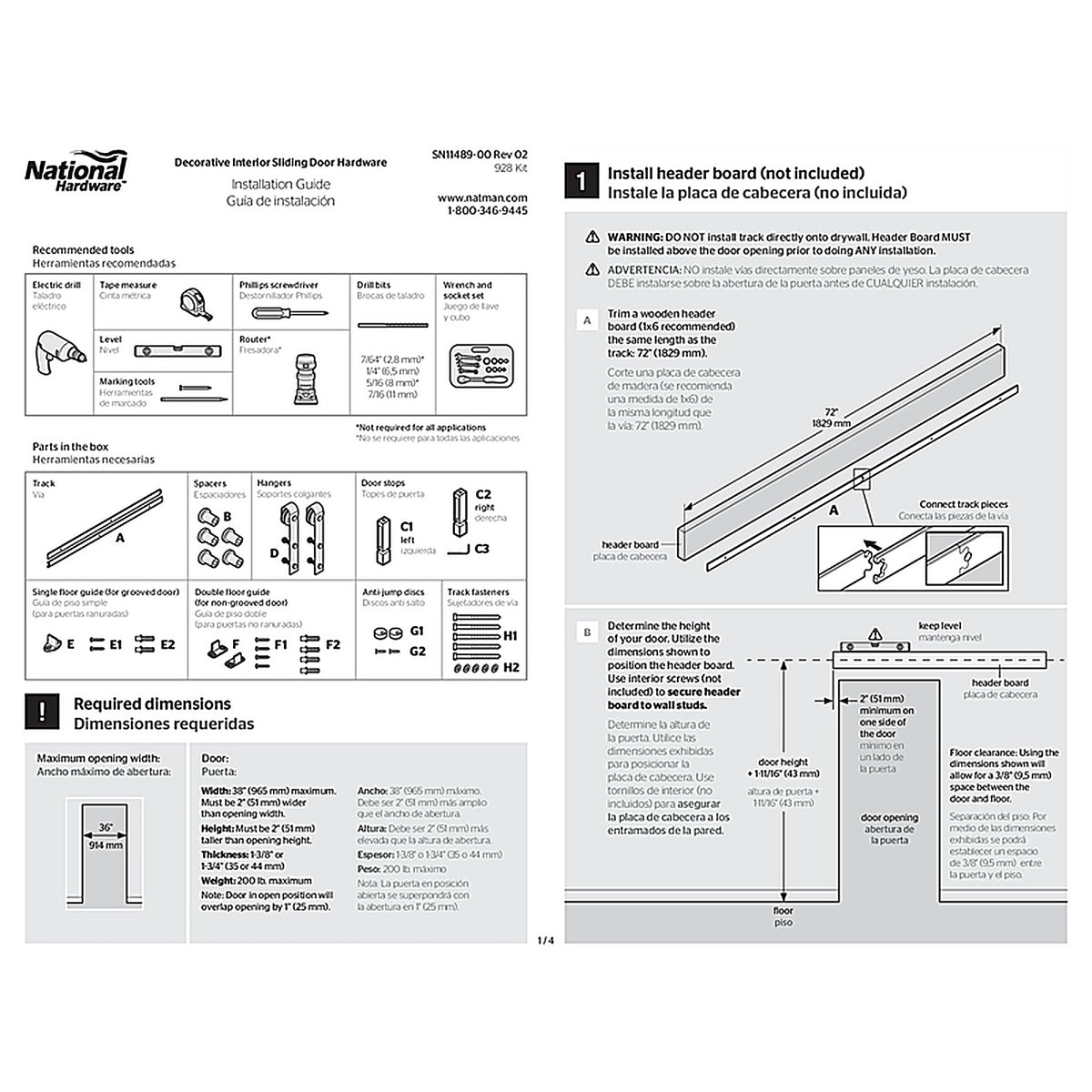 National Hardware N700-002 Classic Satin Nickel Silver Steel Barn Door Hanger Kit 1 pc