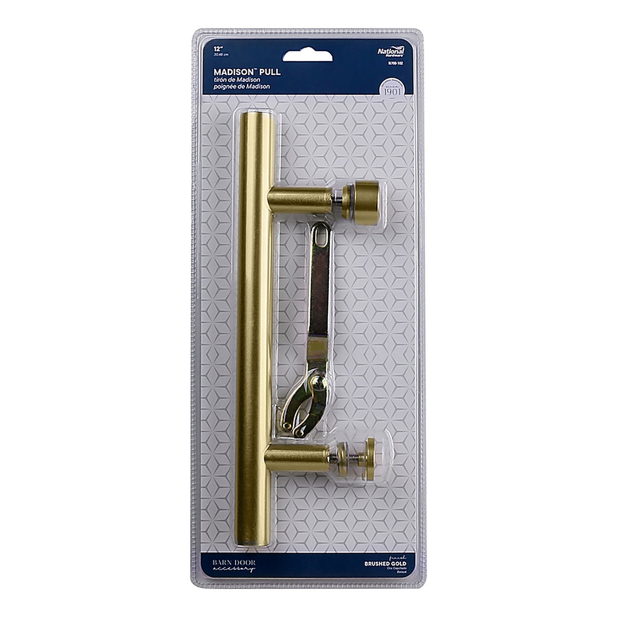 National Hardware N700-102 Madison Brushed Gold Steel Pull Handle 1 pc