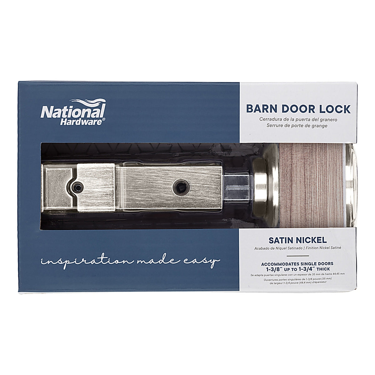 National Hardware N700-151 Satin Nickel Steel/Zinc Sliding Door Lock
