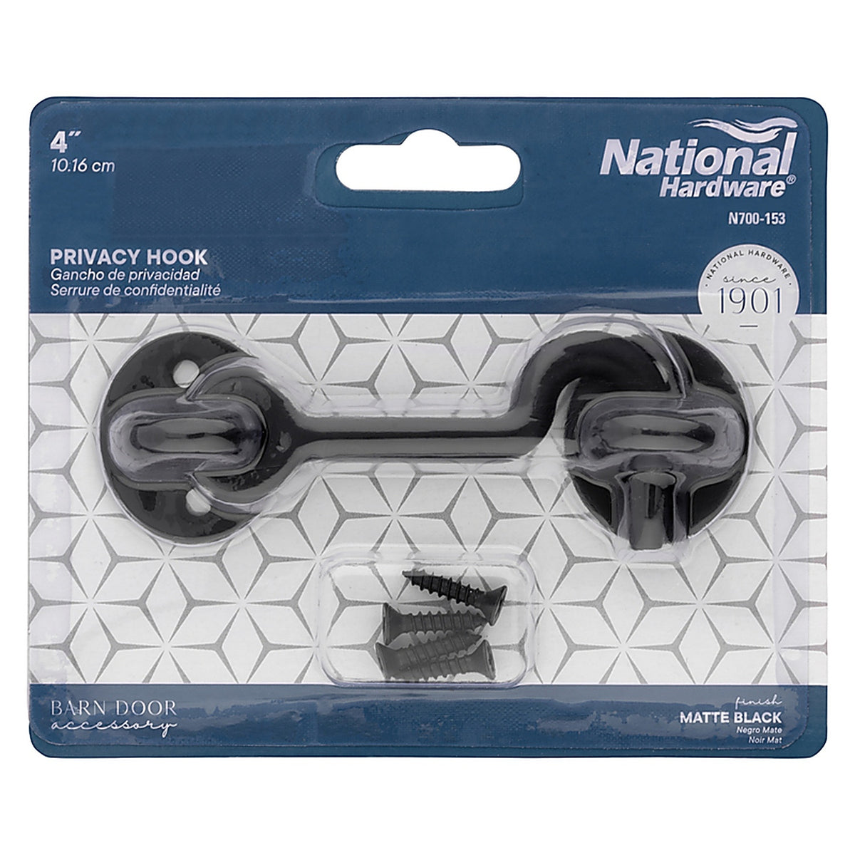 National Hardware N700-153 Matte Black Steel Hook and Eye Closure 1 pc