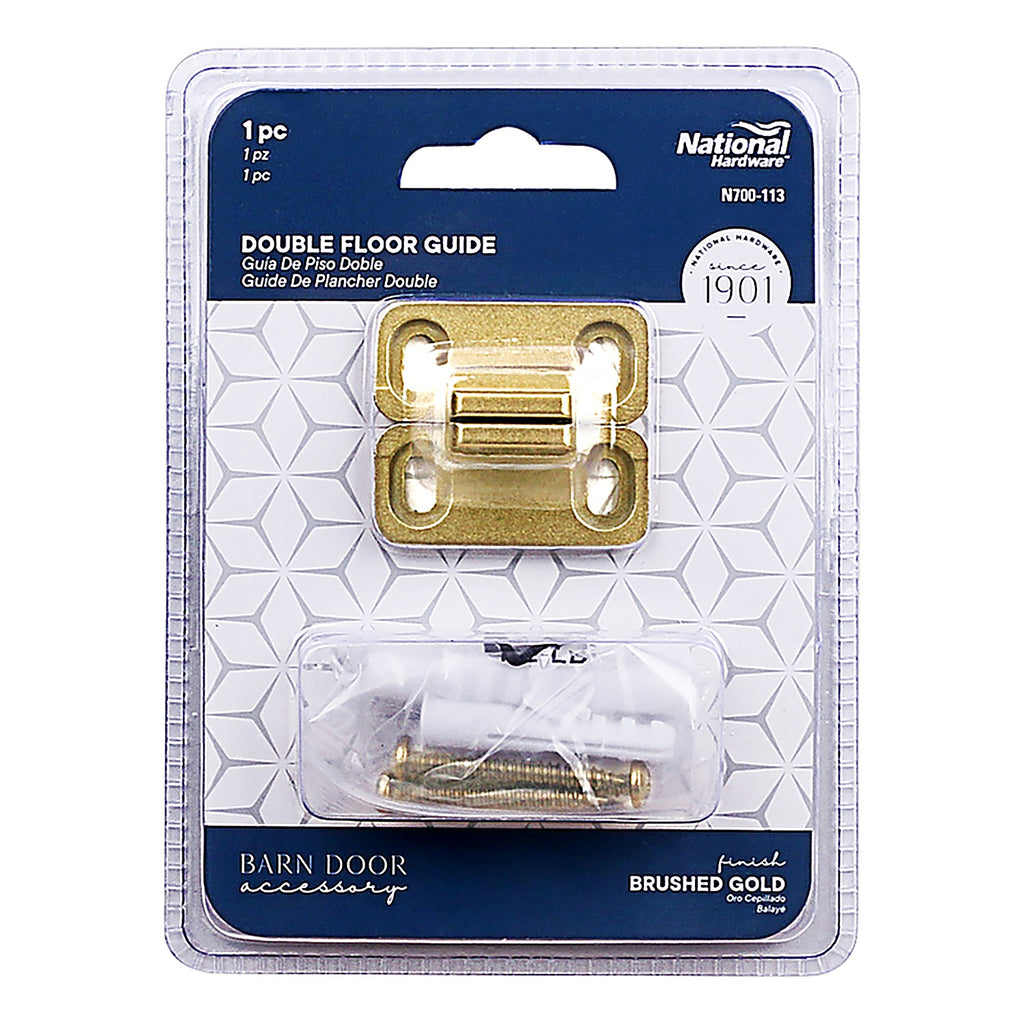 National Hardware N700-113 Brushed Gold Aluminum Double Floor Guide 1 pc