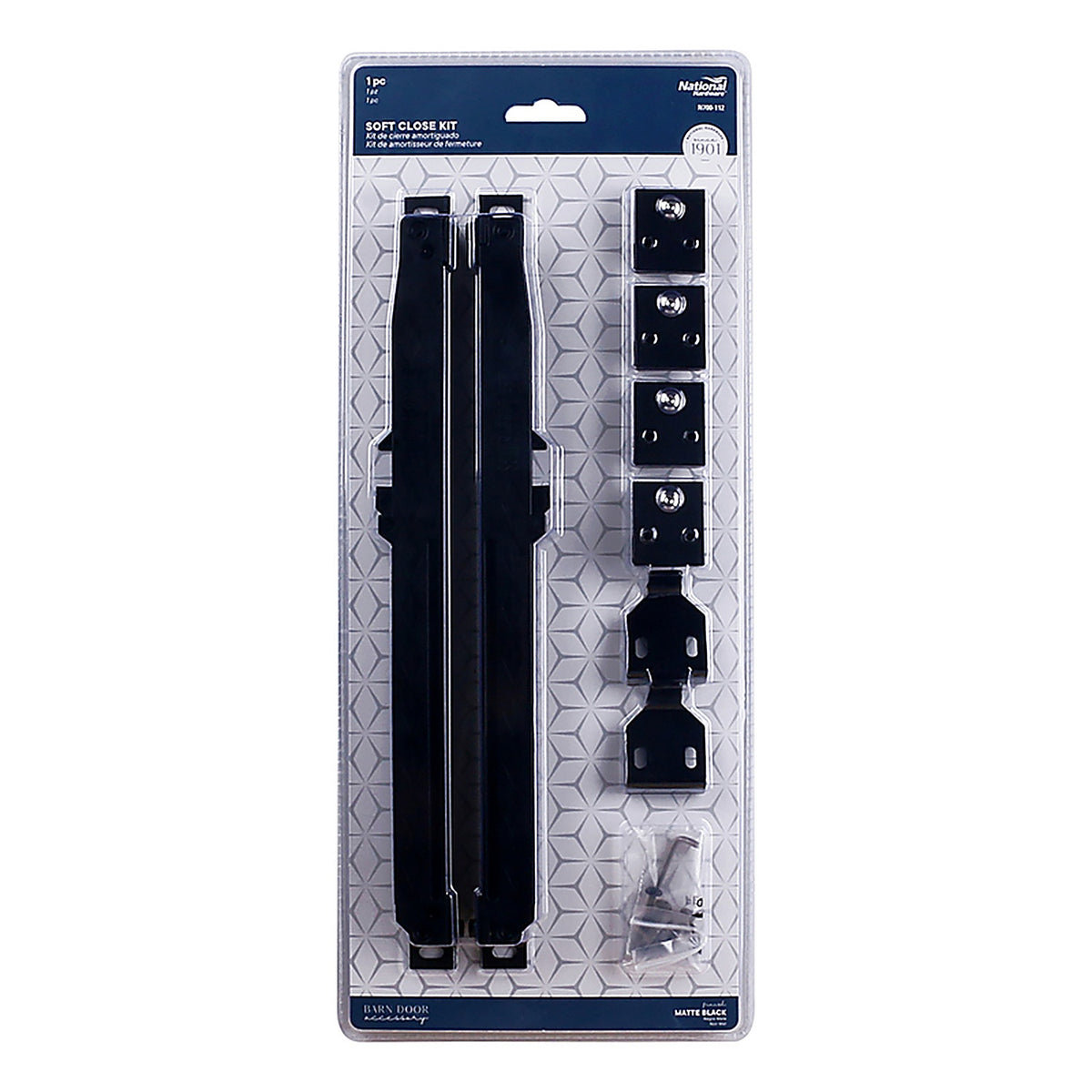 National Hardware N700-112 Matte Black Plastic Soft Close Kit 1 pc