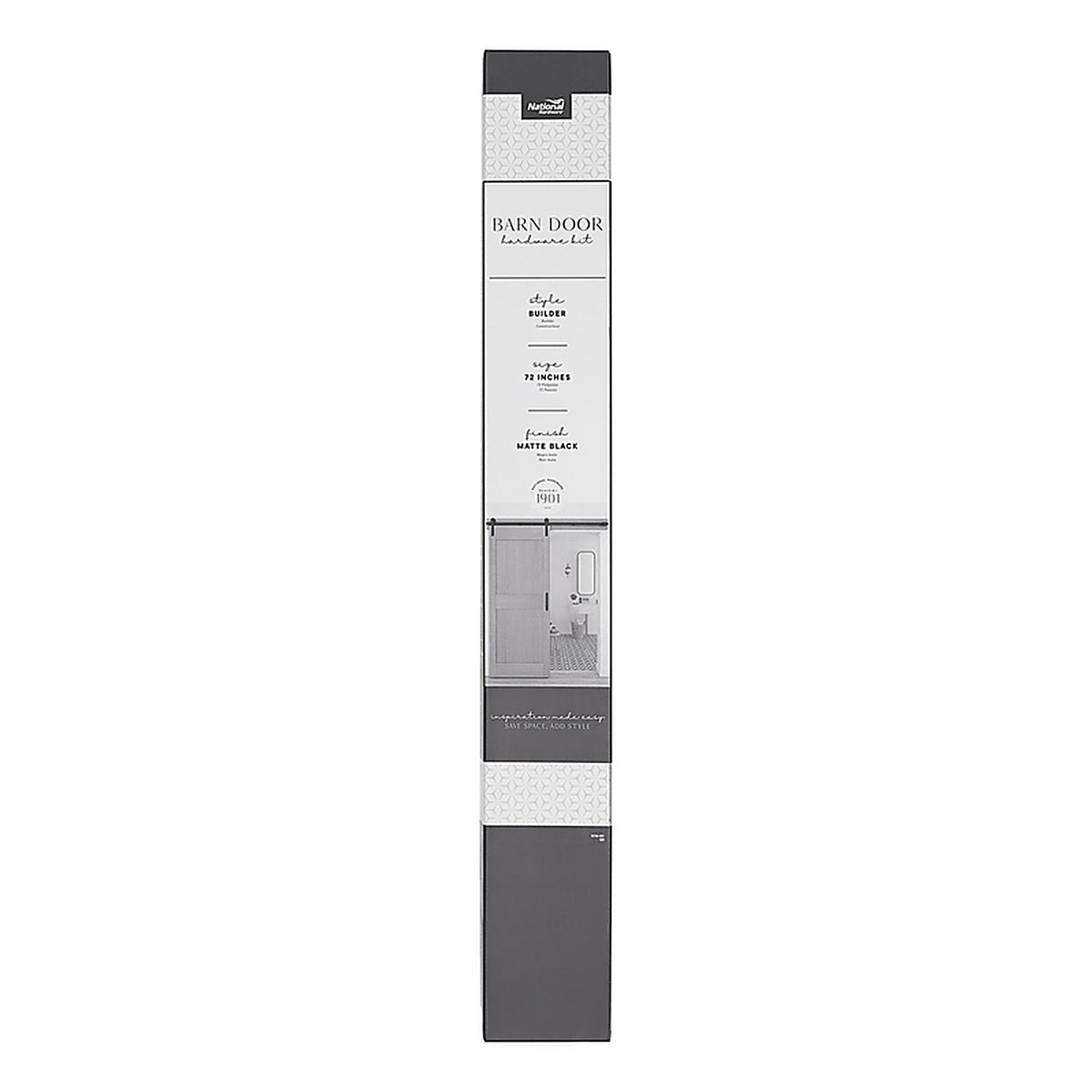 National Hardware N700-001 Builder Matte Black Steel Barn Door Hanger Kit 1 pc