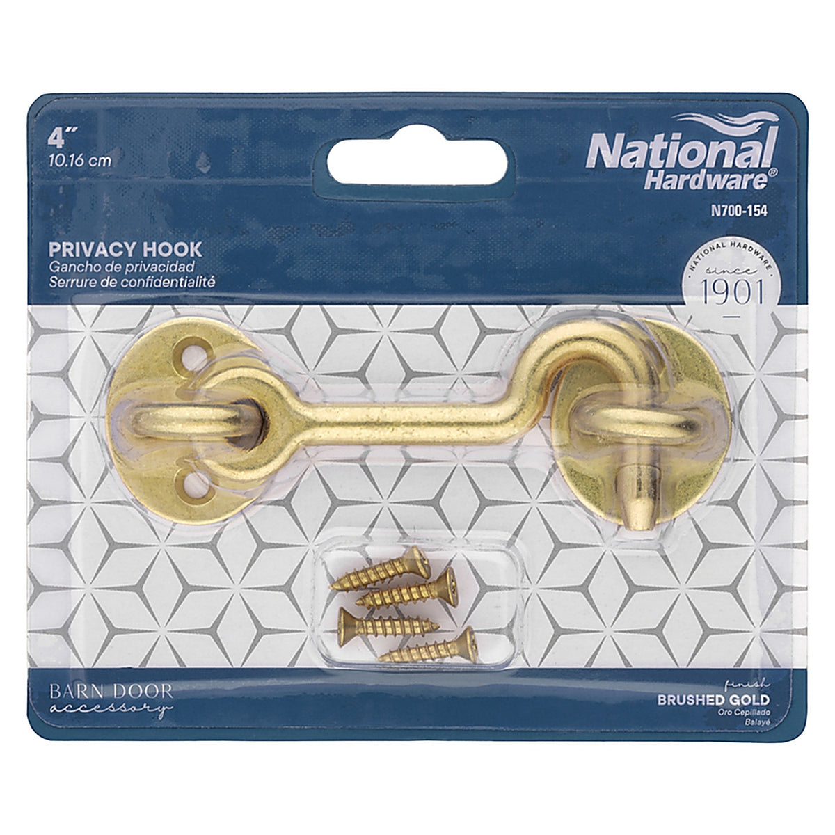 National Hardware N700-154 Brushed Gold Steel Hook and Eye Closure 1 pc