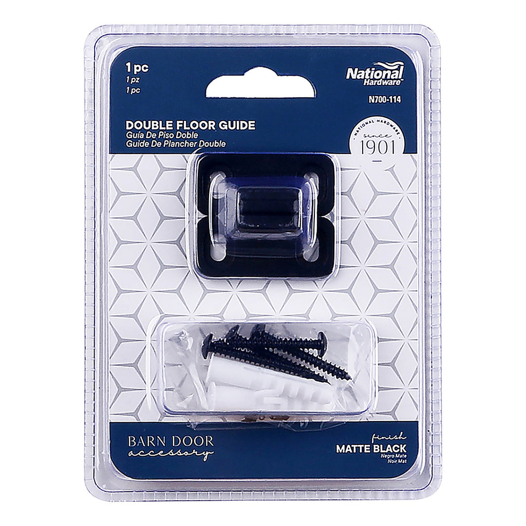 National Hardware N700-114 Matte Black Aluminum Double Floor Guide 1 pc