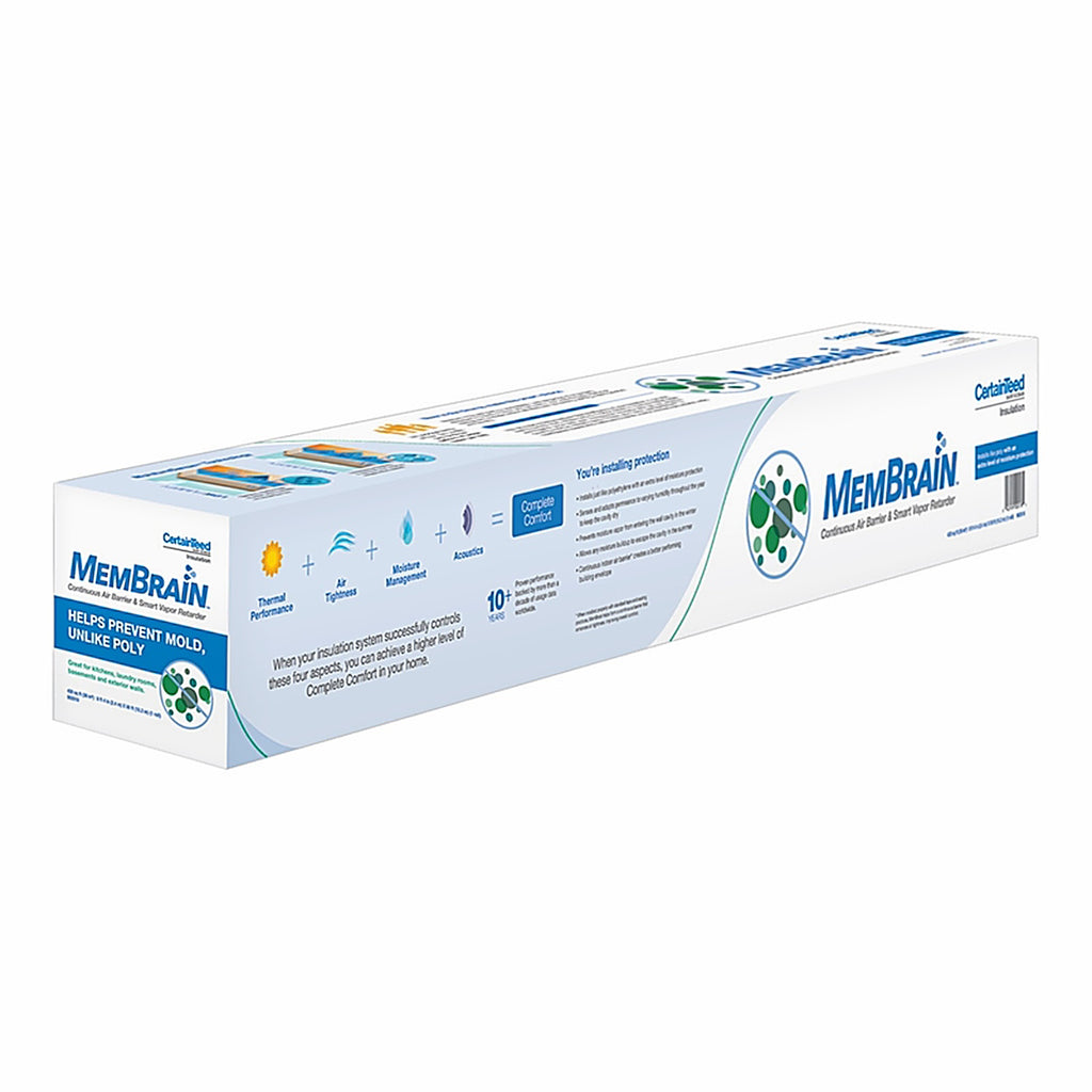 Certainteed - 902018 - Membrain 8 Ft. W X 50 Ft. L X 2 Mil Air Barrier and Smart Vapor Retarder Roll 416.5 Sq F