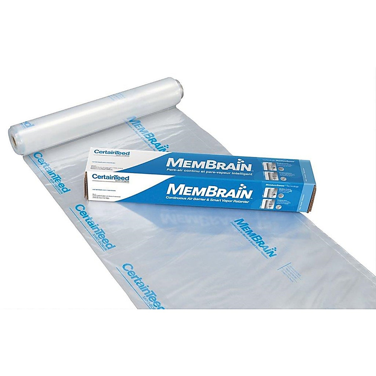 Certainteed - 902008 - Membrain 8 Ft. W X 100 Ft. L X 2 Mil Air Barrier and Smart Vapor Retarder Roll 833 Sq Ft