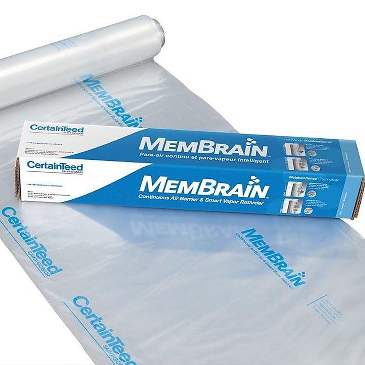 Certainteed - 902010 - Membrain 10 Ft. W X 100 Ft. L X 2 Mil Air Barrier and Smart Vapor Retarder Roll 1033 Sq