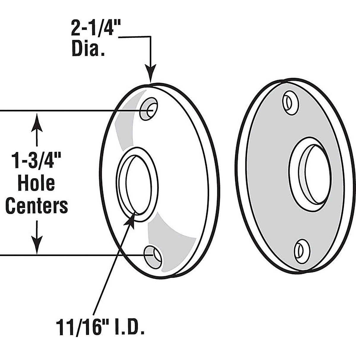 Prime-Line E2282 Brass Plated Steel Door Knob Rosettes 2/Pack