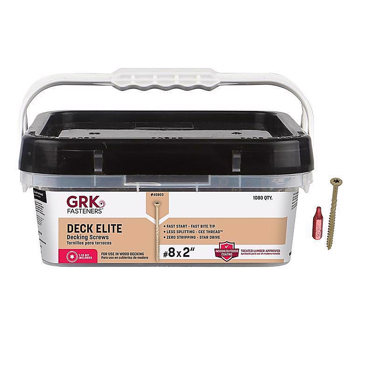 GRK Fasteners 40803 Deck Elite No. 8 S X 2 in. L Star Star Head Deck Screws 1080 pk