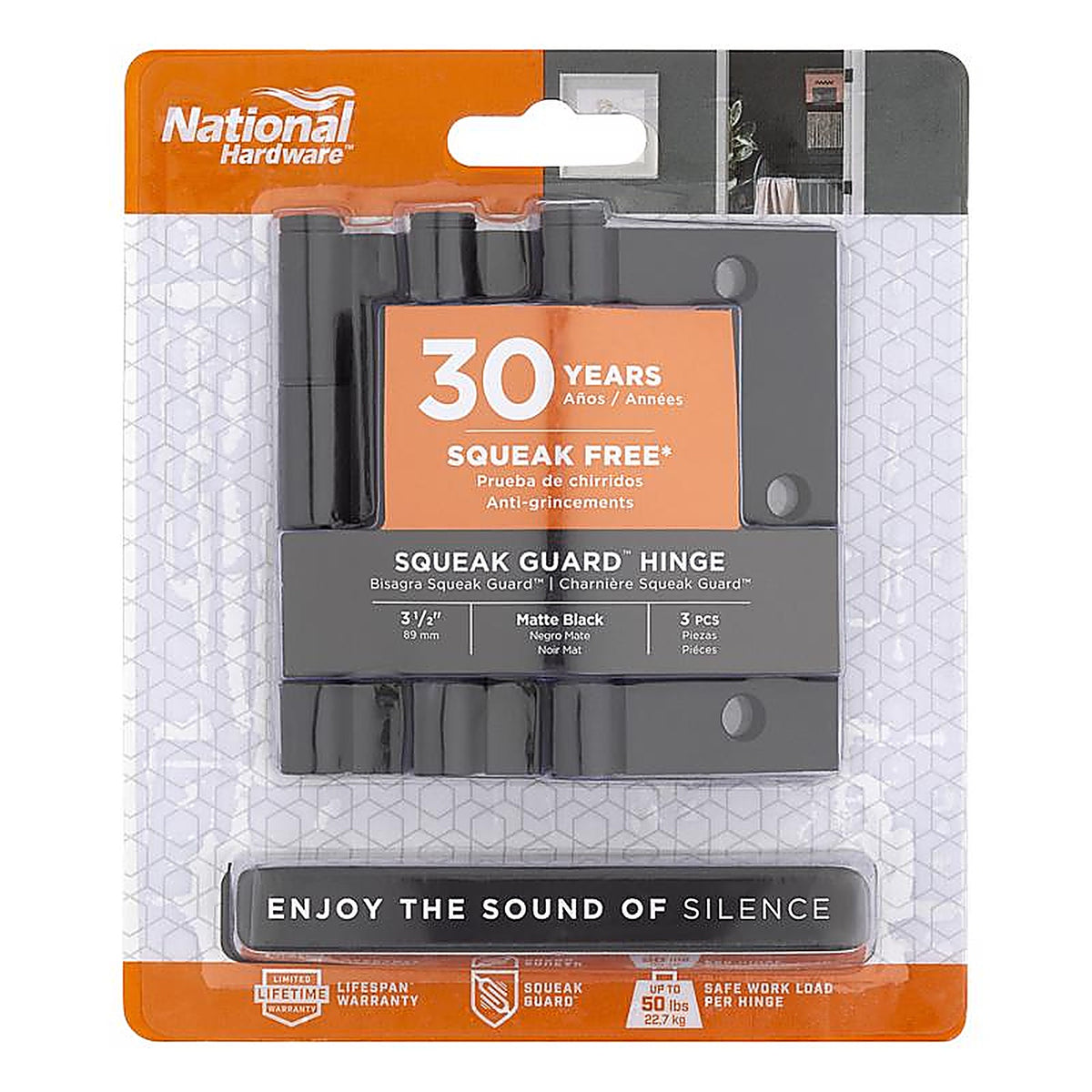 National Hardware N830-445 Matte Door Hinge 3 pk