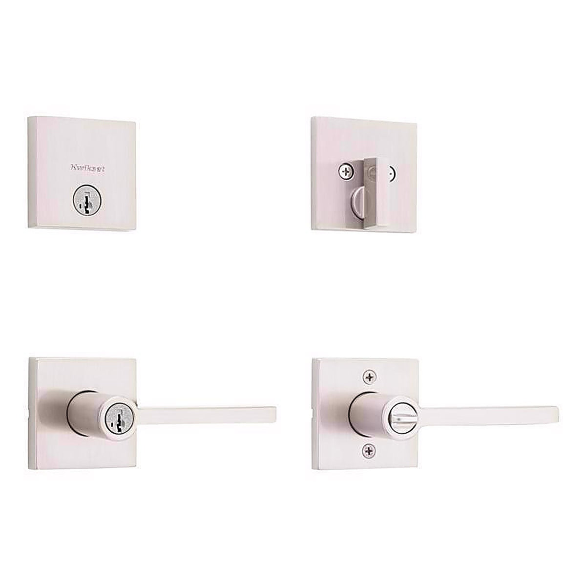 Kwikset 99910-062 Halifax Satin Nickel Zinc Lever and Single Cylinder Deadbolt