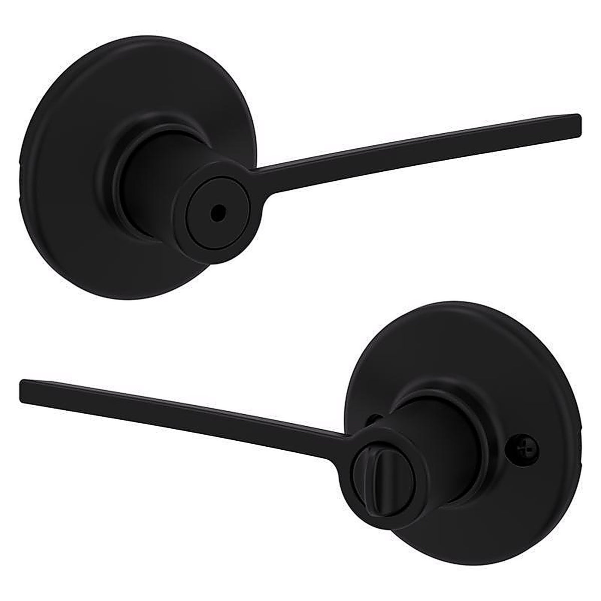 Kwikset 93002-015 Ladera Matte Black Bed and Bath Lever Right or Left Handed