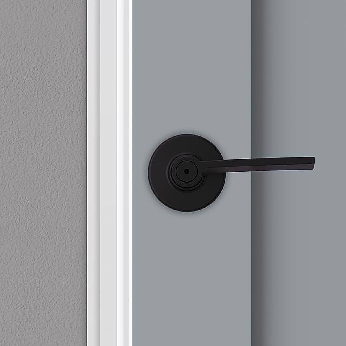 Kwikset 93002-015 Ladera Matte Black Bed and Bath Lever Right or Left Handed