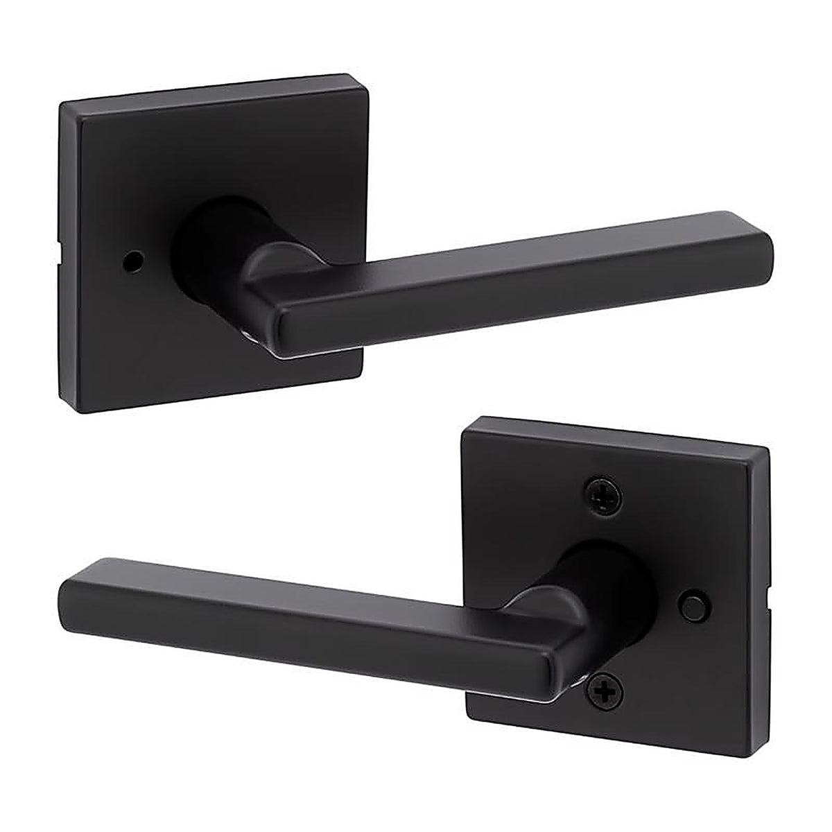 Kwikset 97300-949 Halifax Matte Black Bed and Bath Lever Right or Left Handed