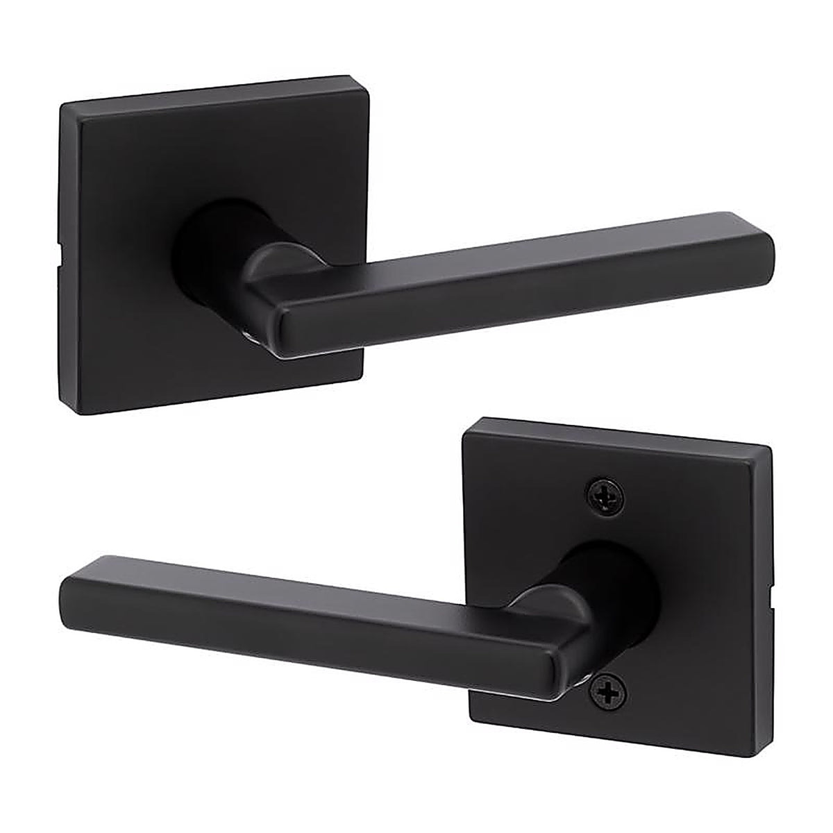 Kwikset 97200-906 Halifax Matte Black Passage Lever Right or Left Handed