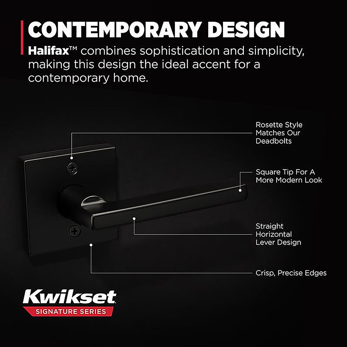 Kwikset 97880-949 Halifax Iron Black Reversible Dummy Lever Right or Left Handed