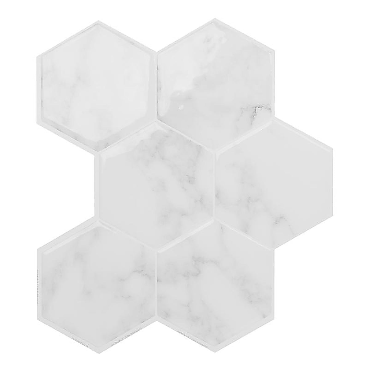 Smart Tiles SM1190G-04-QG 9.56 in. W X 10.61 in. L White Glazed Vinyl Adhesive Wall Tile 4 pc