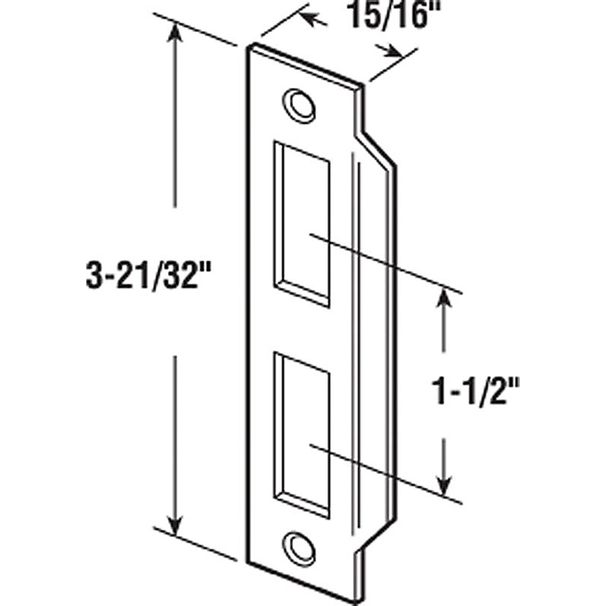 Prime-Line E2435 Brass-Plated Gold Steel Door Strike 1/Pack