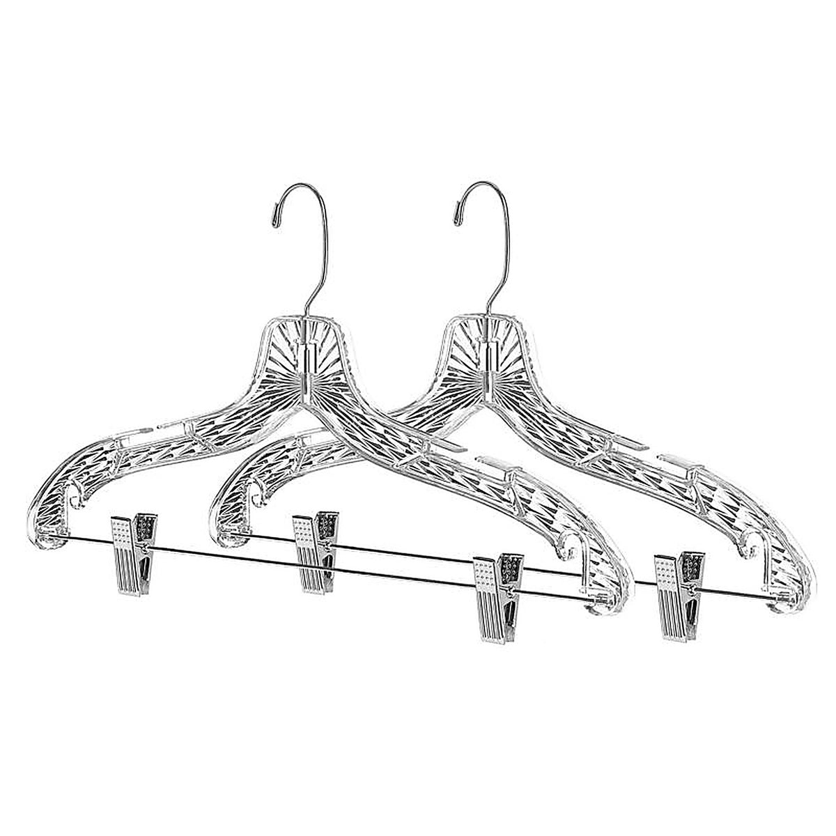 Whitmor 6062-4771 9.5 in. H X 16.75 in. W X 1 in. L Plastic Clear Suit Hanger 2 pk