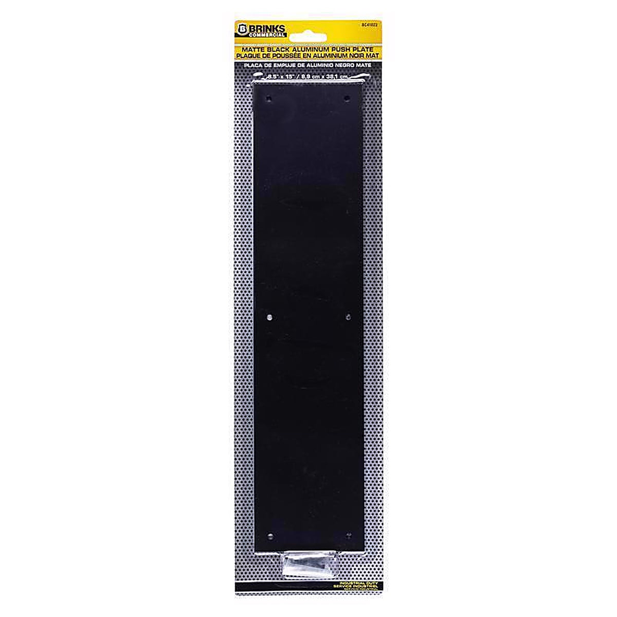 Brinks Commercial - BC41022 - 15 In. L Matte Black Aluminum Push Plate
