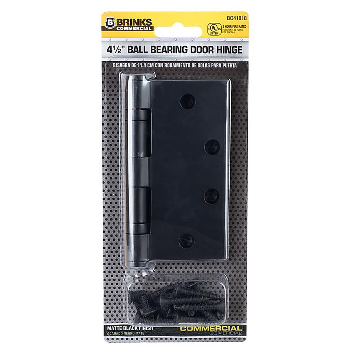 Brinks Commercial - BC41018 - 4.5 In. L Black Door Hinge 1 Pack