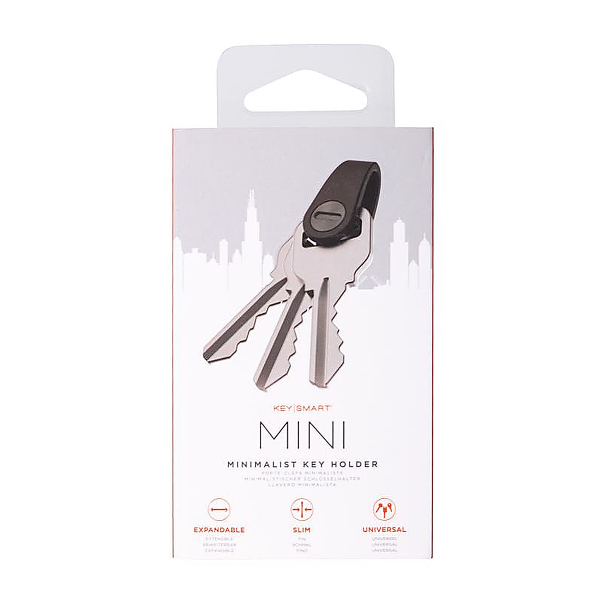 KeySmart KS015-BLK Stainless Steel Black Minimalist Key Holder