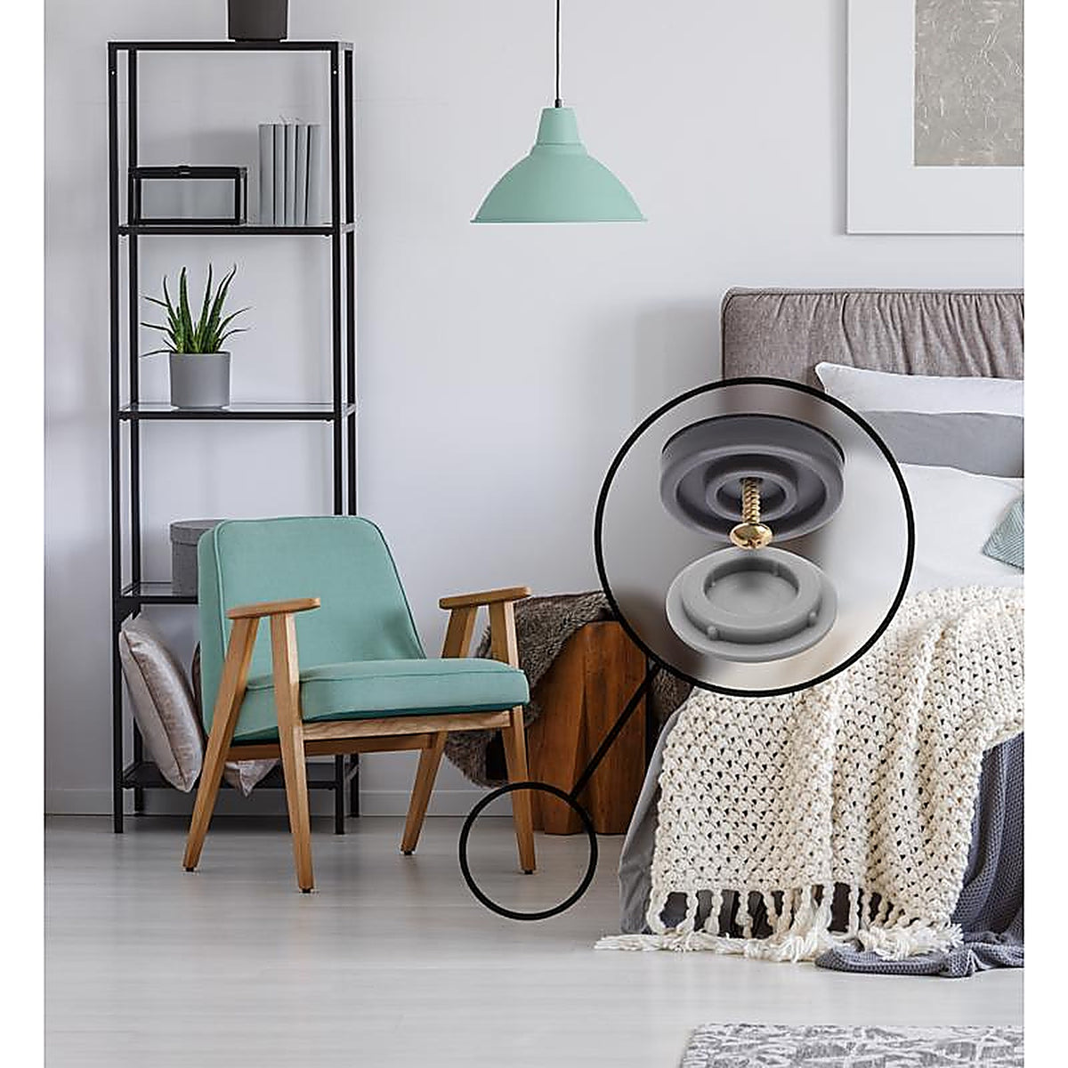 Slipstick - CB253 - Gorillaglides Gray 1 In. Screw-On Plastic Chair Glide 8 Pack
