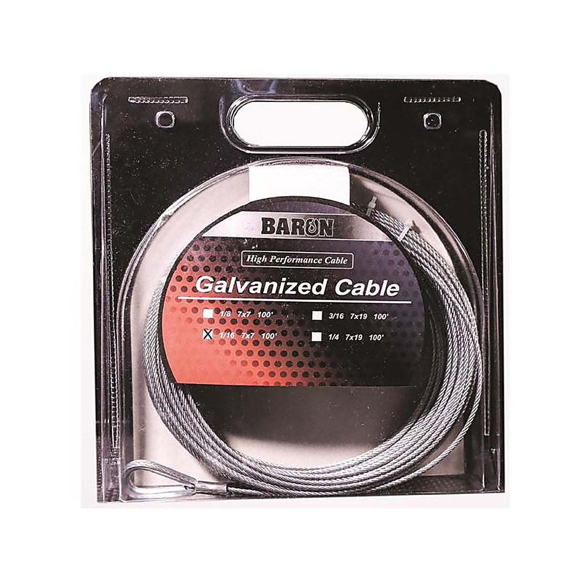 Baron 76005 Galvanized Galvanized Steel 1/16 in. D X 100 ft. L Aircraft Cable
