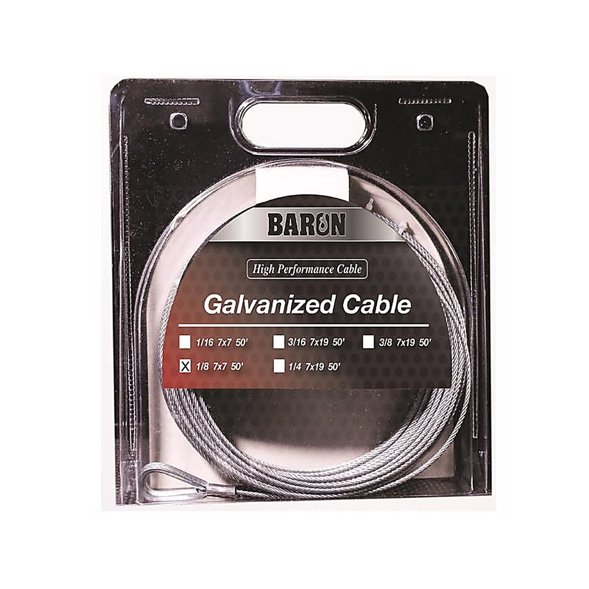 Baron 86005 Galvanized Galvanized Steel 1/8 in. D X 50 ft. L Aircraft Cable