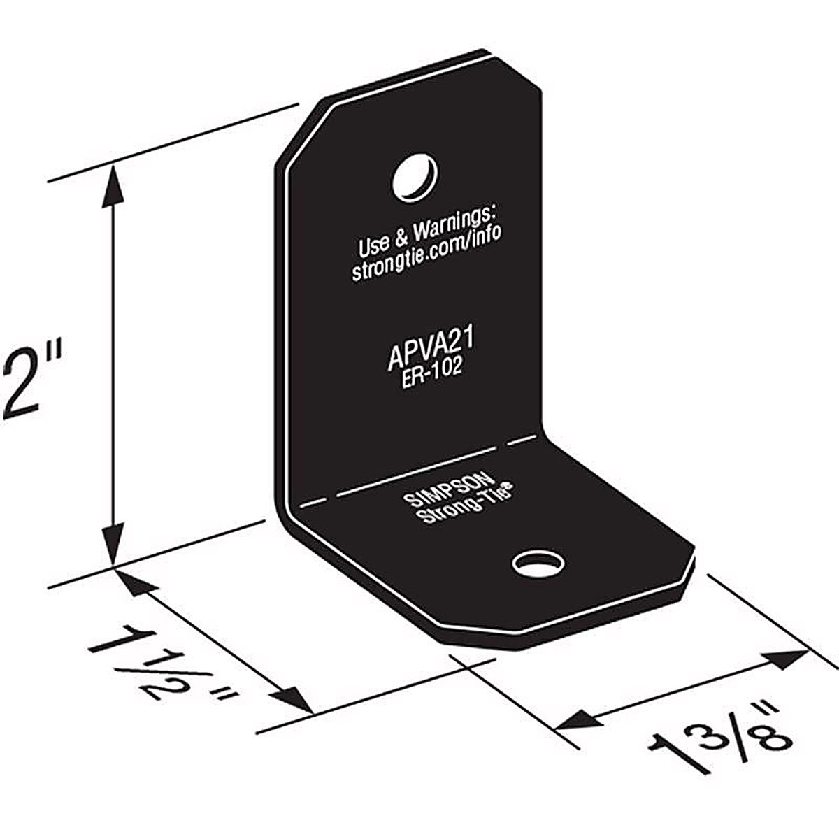 Simpson Strong-Tie - APVA21 - Apva 2 In. W X 1.5 In. L Steel Angle