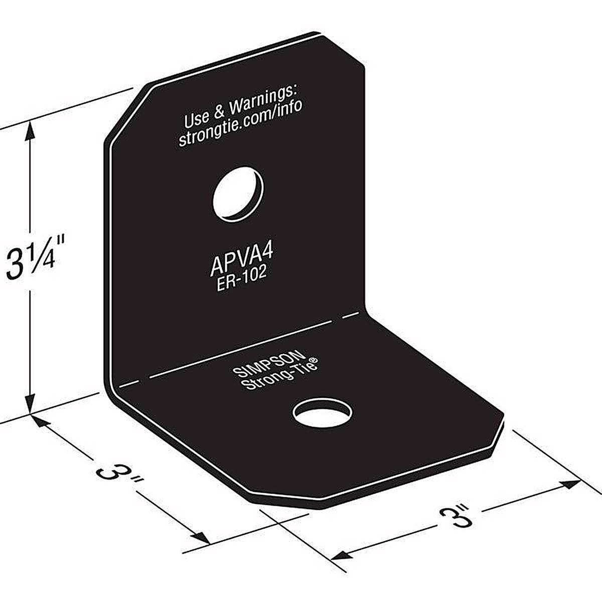 Simpson Strong-Tie - APVA4 - Apva 3 In. W X 8-1/4 In. L Steel Angle