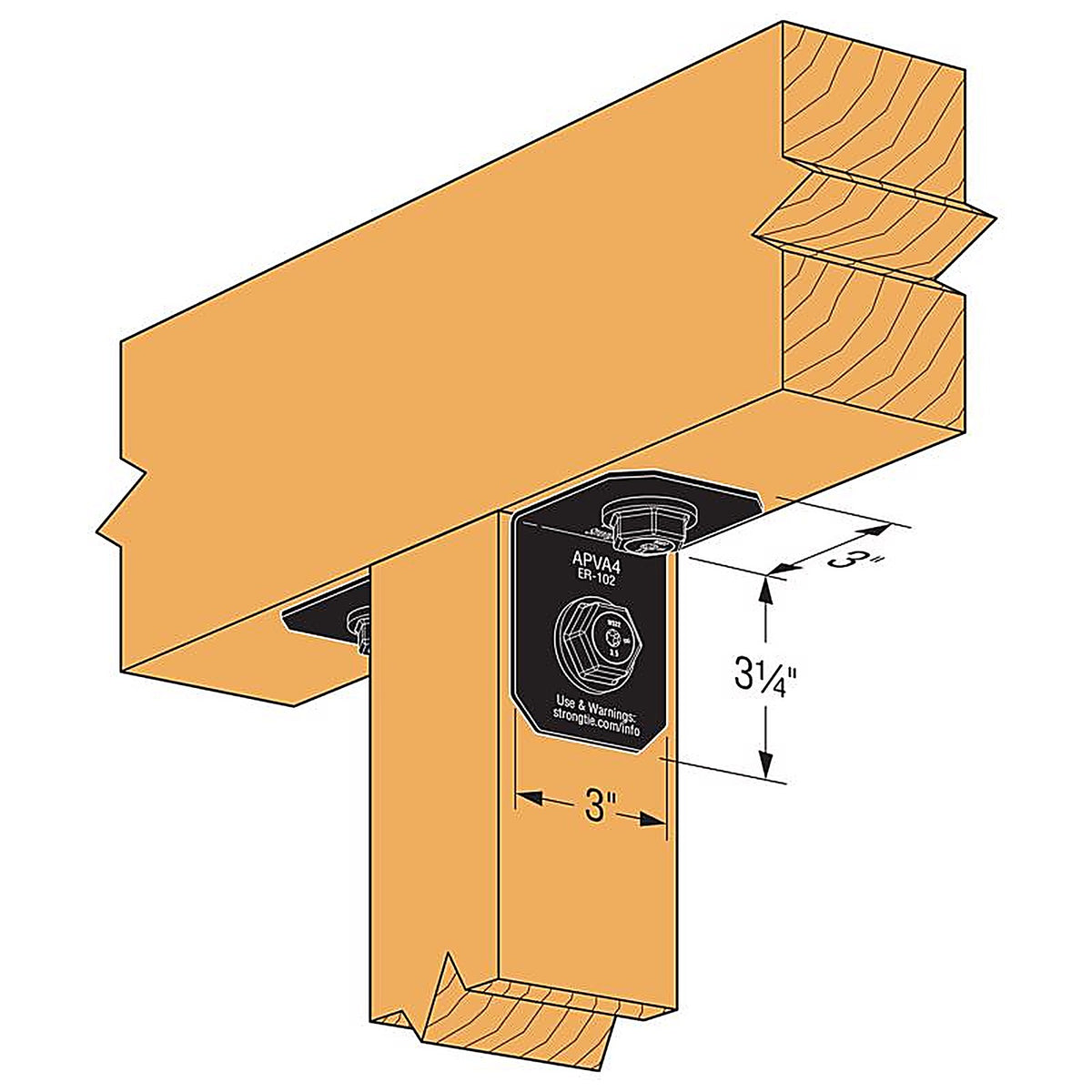 Simpson Strong-Tie - APVA4 - Apva 3 In. W X 8-1/4 In. L Steel Angle