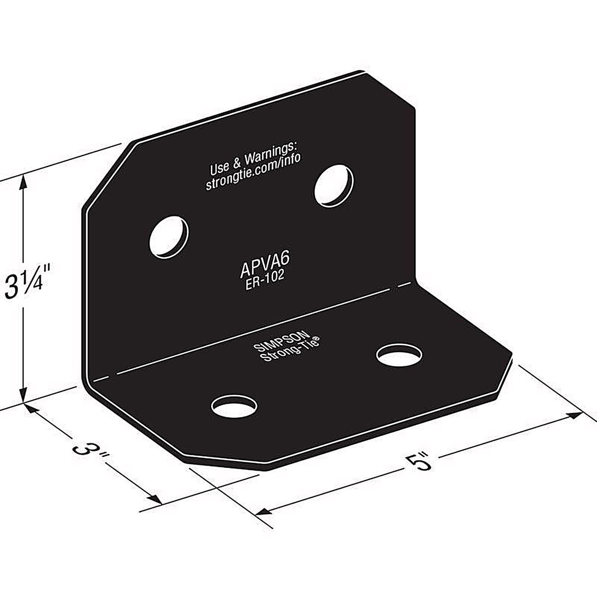 Simpson Strong-Tie - APVA6 - Apva 5 In. W X 10-1/2 In. L Steel Angle