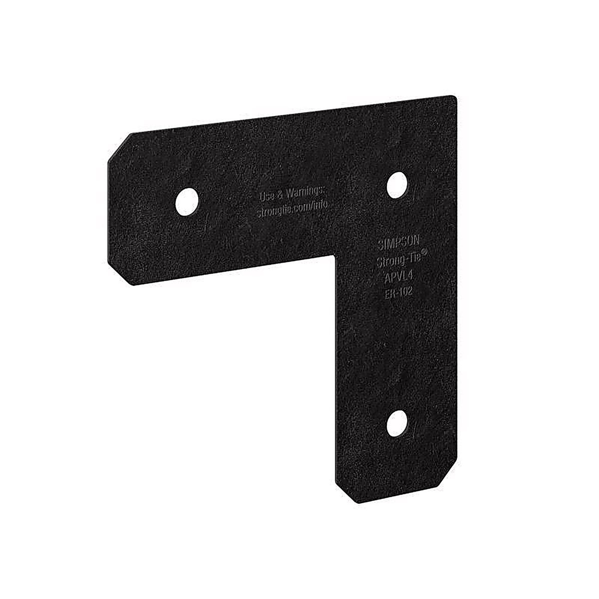 Simpson Strong-Tie - APVL4 - Outdoor Accents 8.25 In. H X 8.25 In. W X 3 In. D Black Steel Inside L Strap Brac