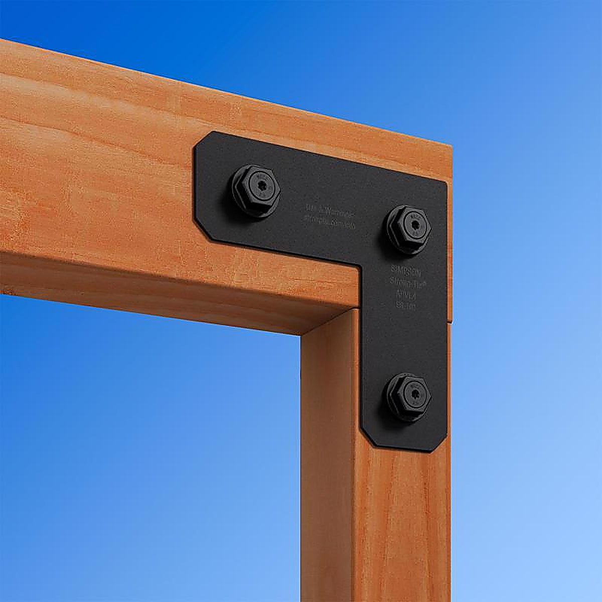 Simpson Strong-Tie - APVL4 - Outdoor Accents 8.25 In. H X 8.25 In. W X 3 In. D Black Steel Inside L Strap Brac