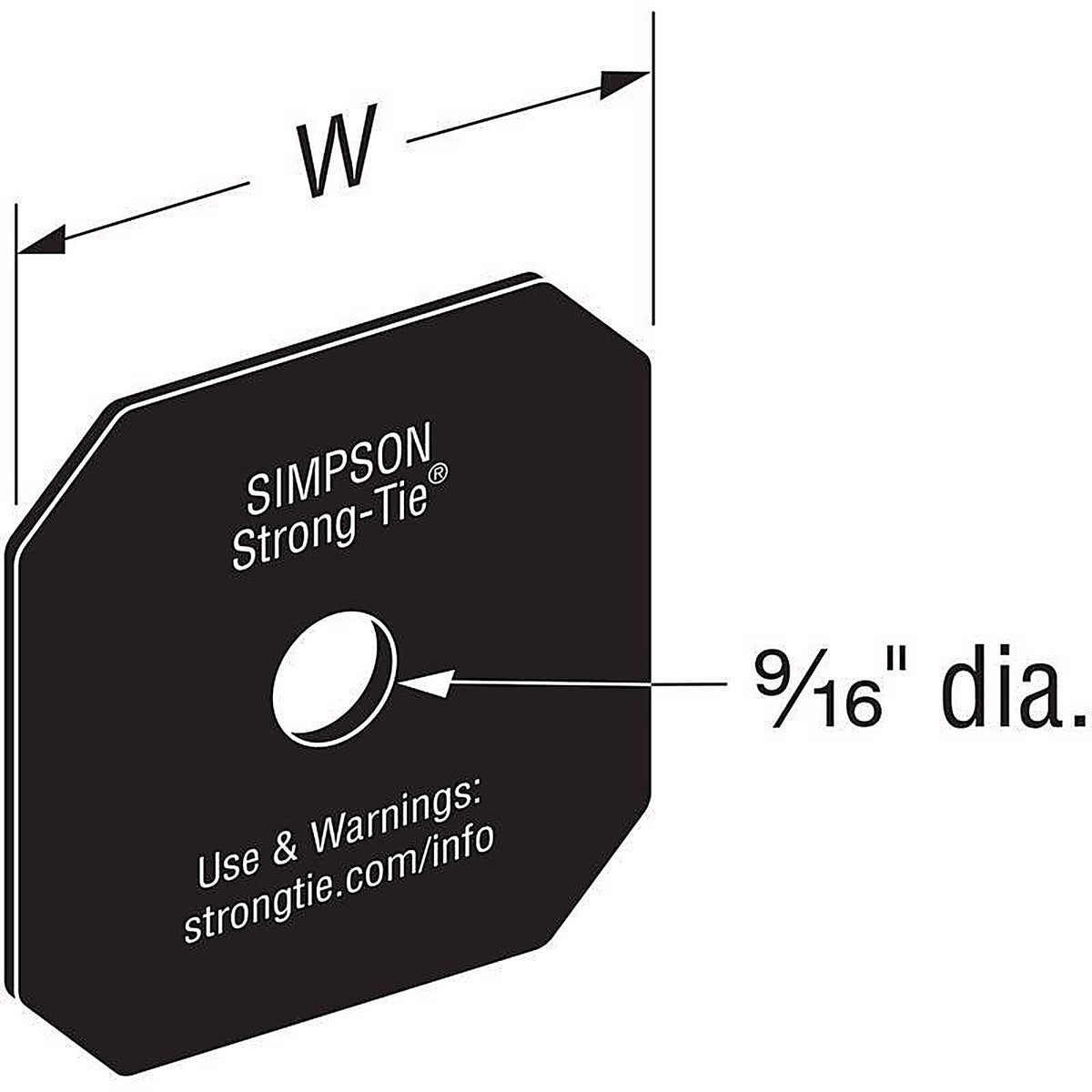 Simpson Strong-Tie - APVDW56 - Apvdw Steel 3 In. Decorative Washer 1 Pack