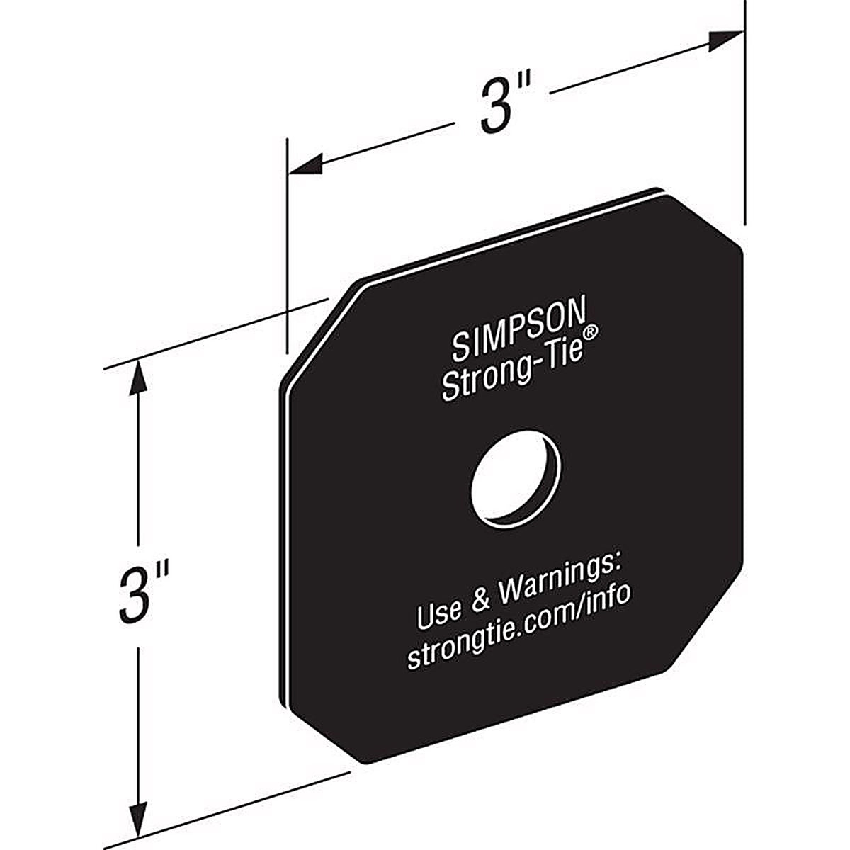 Simpson Strong-Tie - APVDW56 - Apvdw Steel 3 In. Decorative Washer 1 Pack