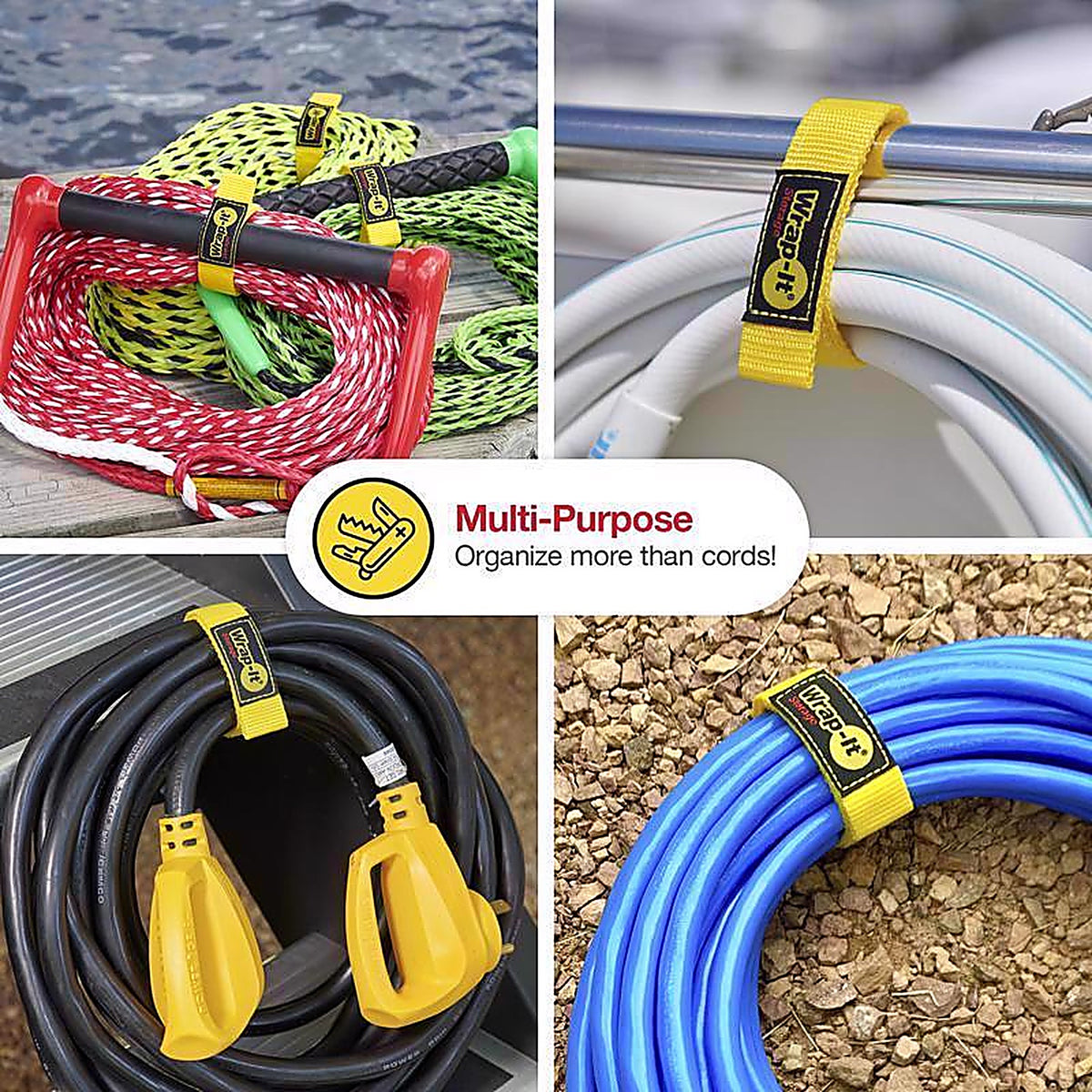 Wrap-It - 100-BS-12YE - Quick Straps 12 In. L Yellow Polypropylene Cable Wrap