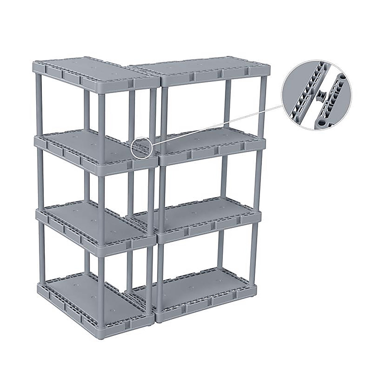 Gracious Living - 91081-1C - 48 In. H X 24 In. W X 12 In. D Plastic 4-Tier Shelving Unit