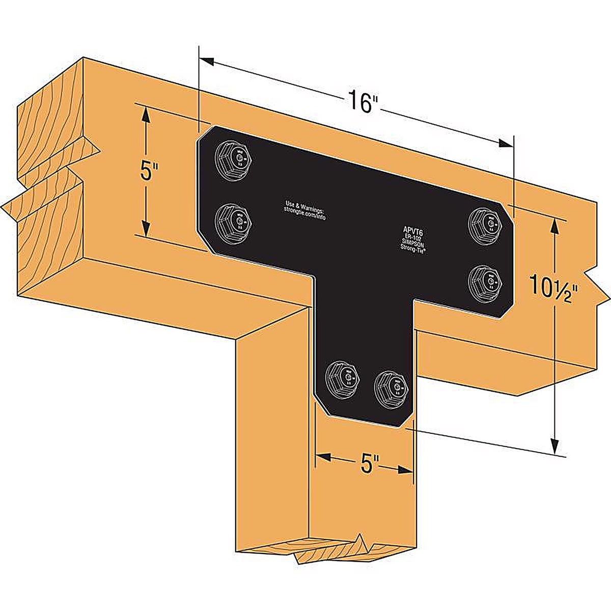 Simpson Strong-Tie - APVT6 - Avant 10.5 In. H X 5 In. W 12 Ga. Steel T Strap